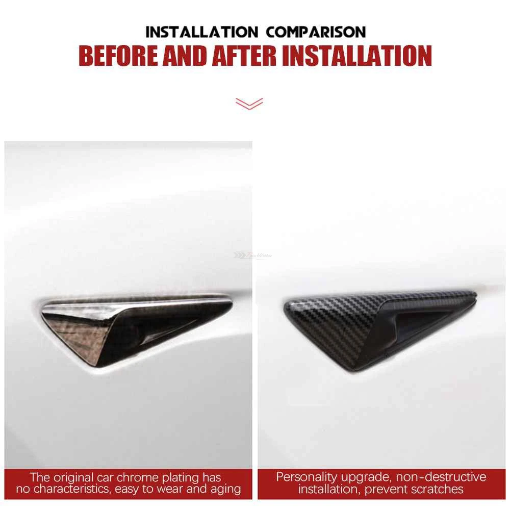 

Car Body Camera Protective Cover For Tesla Model 3 Accessories Carbon Fiber Tesla Model S X model Y Turn Signal Decorative