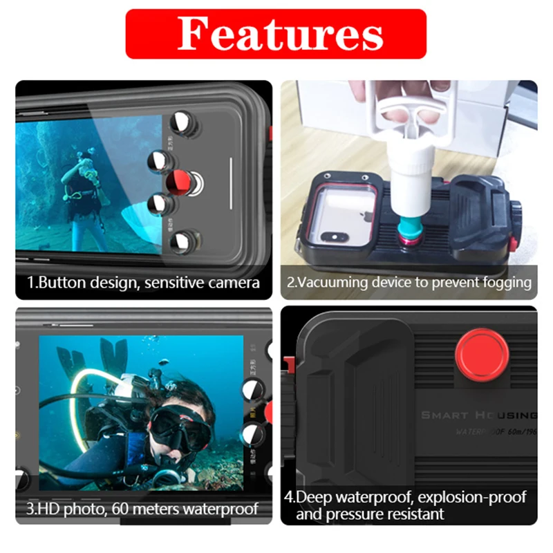 Дайвинг водонепроницаемый корпус телефона чехол для iPhone 6 7 8 Plus X XS Max huawei P30 mate 20 Pro Чехол сумка подводная фотография