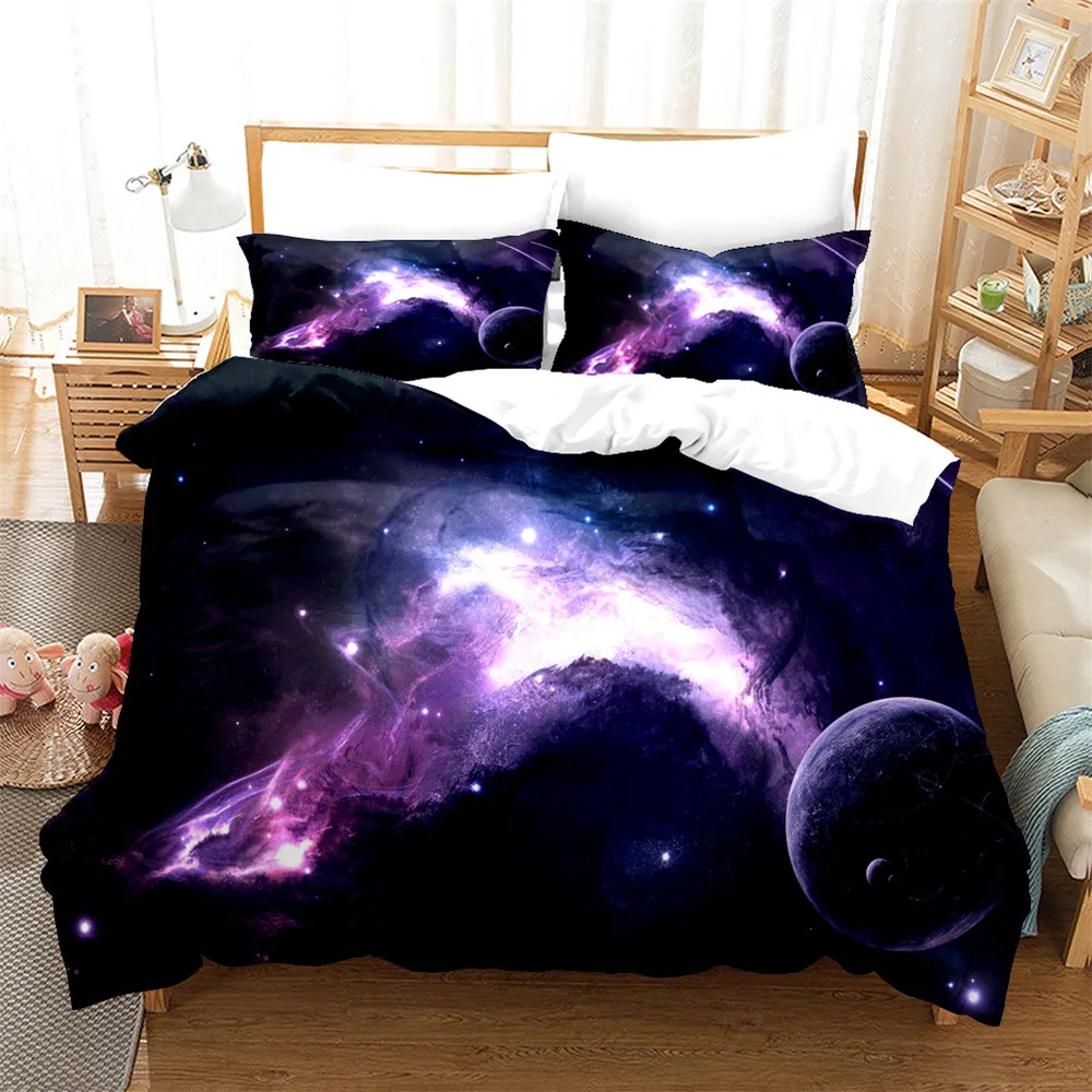 

Комплект постельного белья с 3d-изображением звездного неба, королевский комплект постельного белья, Комплект постельного белья с пододеял...