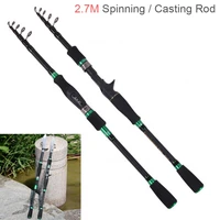 fishing rod 2 12 42 7m carbon fiber lure fishing rod spinning casting rod 7 section telescopic ultra light travel fishing pole