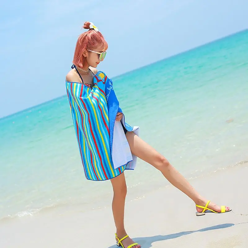 

Женское полотенце для плавания, банное полотенце из микрофибры с принтом для улицы, мужское пляжное быстросохнущее одеяло аксессуары для в...