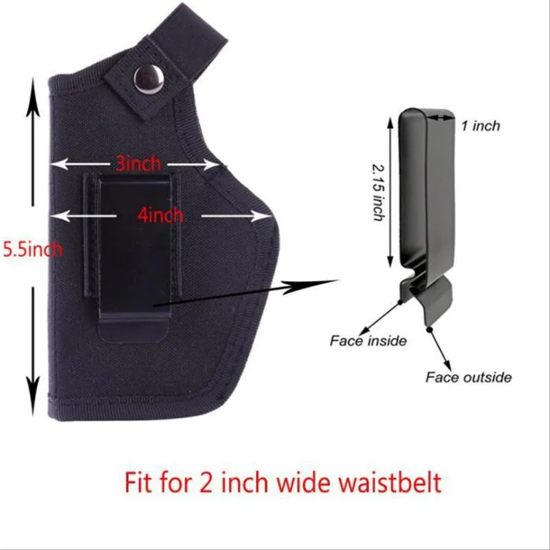 Outdoor Tactical Gun Holster Concealed Carry Holsters Belt Metal Clip Holster Airsoft Gun Bag for All Sizes Handguns