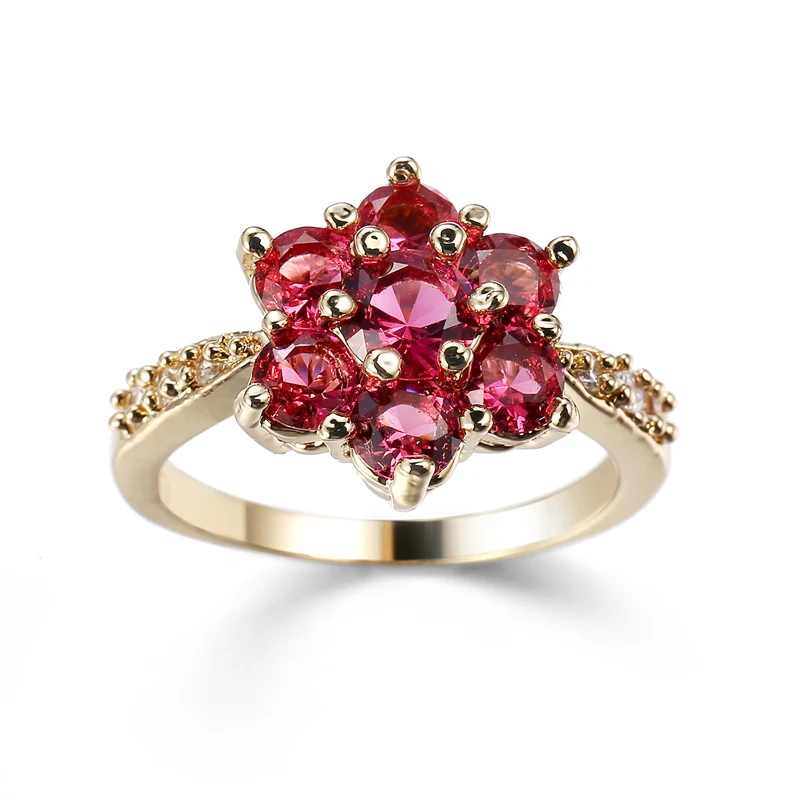 Роскошный Новый дизайн модели обручальное кольцо с цветком из циркония