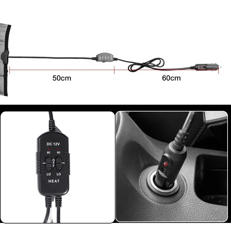 Чехлы для автомобильных сидений с функцией быстрого нагрева 12 В 2 шт.