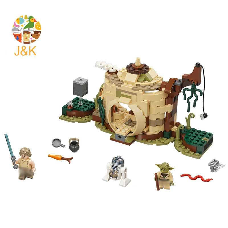 75208 241 шт Звездные серии войны Империя ударяет назад Модель хижины Yoda