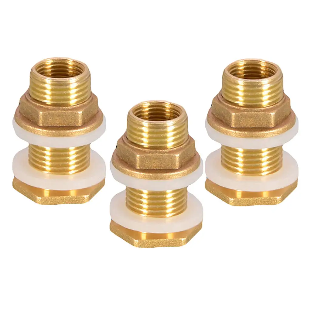 

3x Solid Brass Water Tank Connector Garden Fittings M1/2'' M3/4'' M1'' DN25