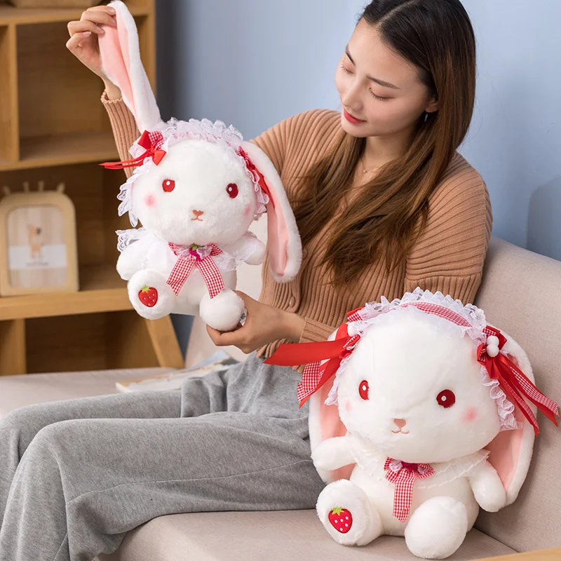 

Милый длинный шарф Kawaii, 30/40 см, кружевной кролик, животное, плюшевая кукла, мягкая кукла, украшение для детской комнаты, праздничные вечерние ...