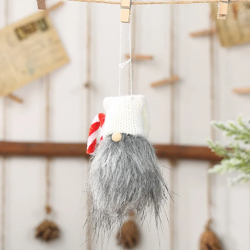 white mustache doll 3 шт. рождественские украшения для дома Подвески Navidad елочные украшения висячая кукла Ремесло Декор Noel год подарки - Цвет: white mustache doll