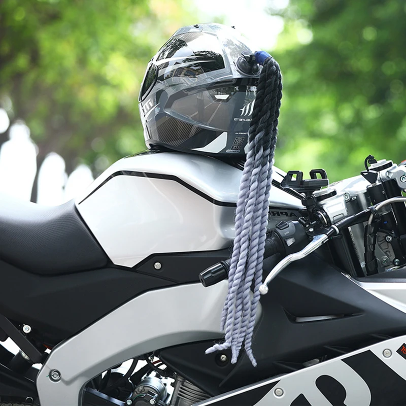 

60cm Motorcycle Helmet Dreadlocks Women Helmet Dreadlocks Ponytail Braid Motocross Bicycle Helmet Coloful Punk Hair Decoration
