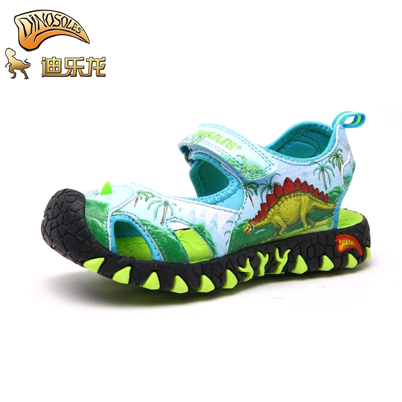 Сандалии DINOSKULLS детские дышащие кожаные с вырезами Повседневная пляжная