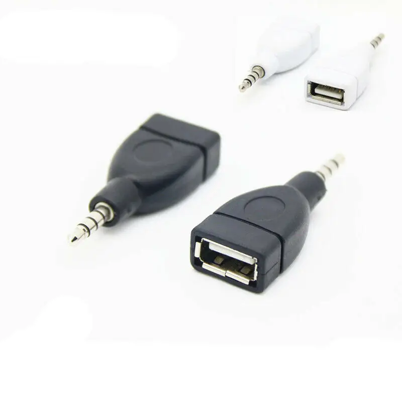 

1 штекер 3,5 мм, аудиоразъем AUX на гнездо USB 2,0, преобразователь, адаптер, разъем для автомобильного MP3