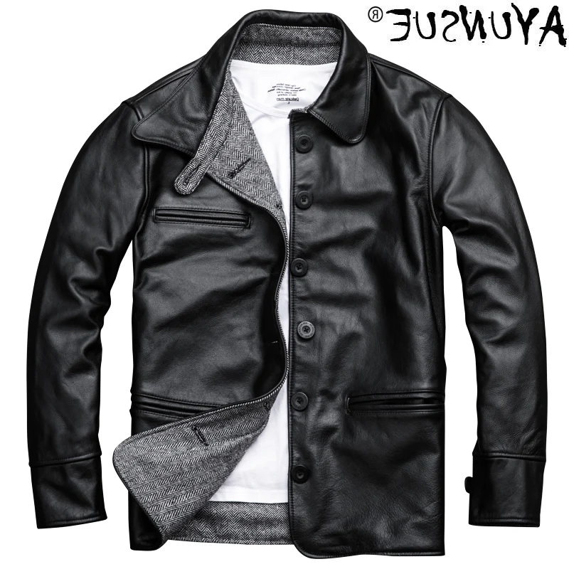 

Men's leather jacket, cowhide jacket, tight jacket, cowhide, 2021, kj1126