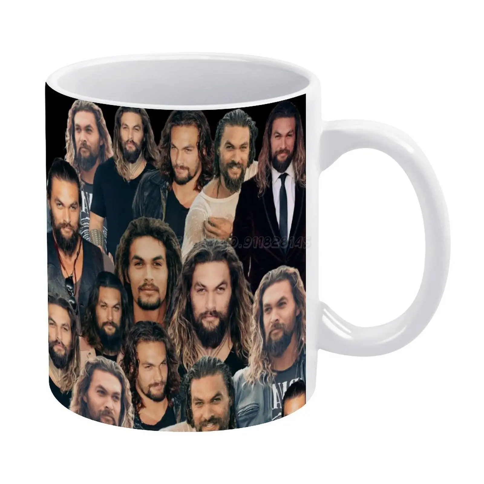Jason Mamoa Momoa коллаж белая кружка керамическая чайная чашка подарок на день рождения