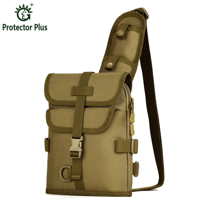 

Military MOLLE System Single Shoulder Sling Chest Bag Men Travel Crossbody Multifunction Mountaineer Ride Nylon Messenger Bag