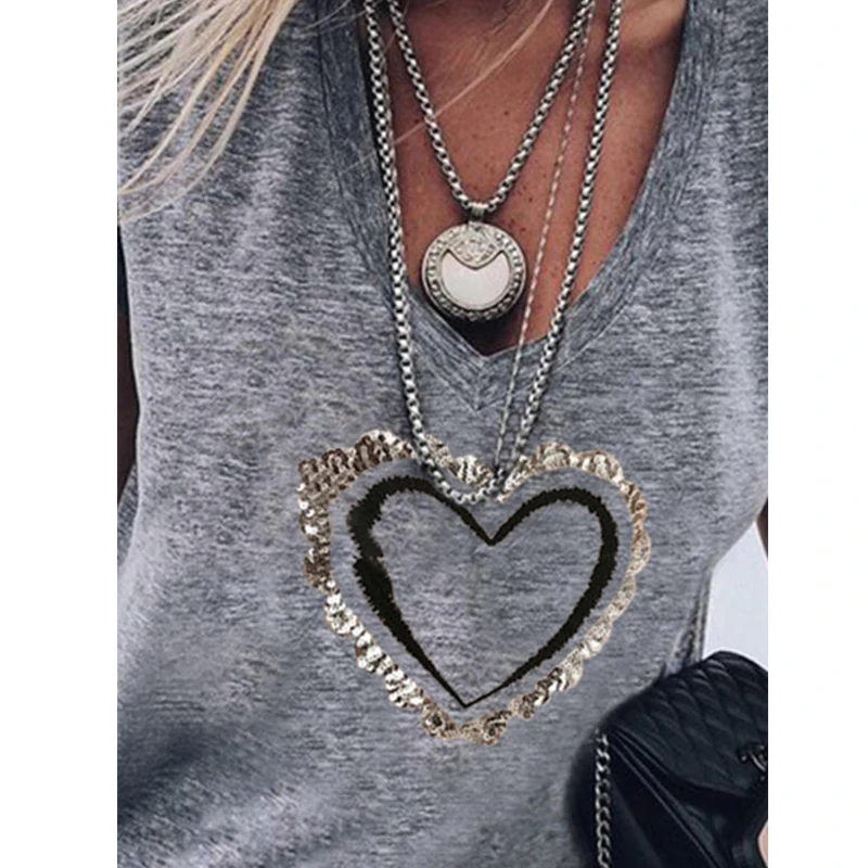 Женская футболка с коротким рукавом и V-образным вырезом | одежда