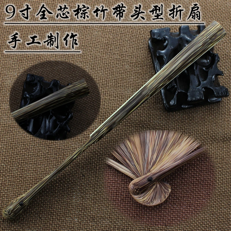 

water fan rib peach silk full core brown bamboo collectables - autograph collection of folding fan with male fans