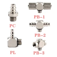 5pcs 3mm 4mm 5mm 6mm m3 m4 m5 m6 pb 1 brass straight elbow tee tube hose barb mini air pneumatic pipe fitting quick connector