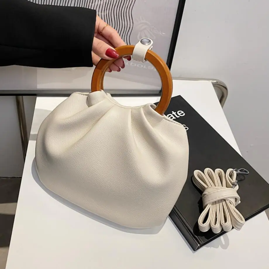 

Elegant Female Pleated Tote Bag 2022 Summer High Quality PU Leather Women Shoulder Bag Ladies Shopping Messenger Bags Sac A Main