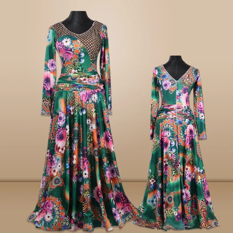 Испанское танцевальное платье стандартный бальный для румбы вальса foxtrot Платье