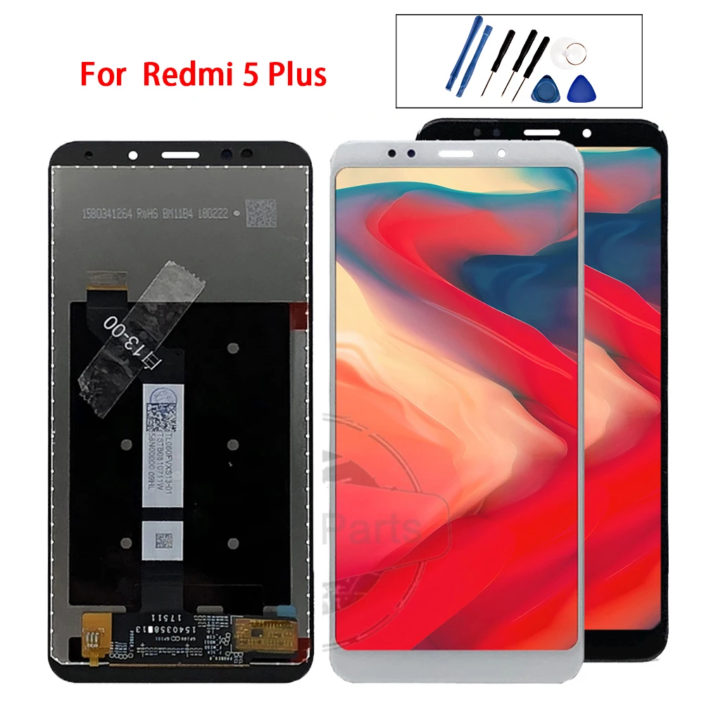 100% тест ЖК дисплей для Xiaomi Redmi 5 Plus дигитайзер сенсорный экран сборка рамка Redmi5