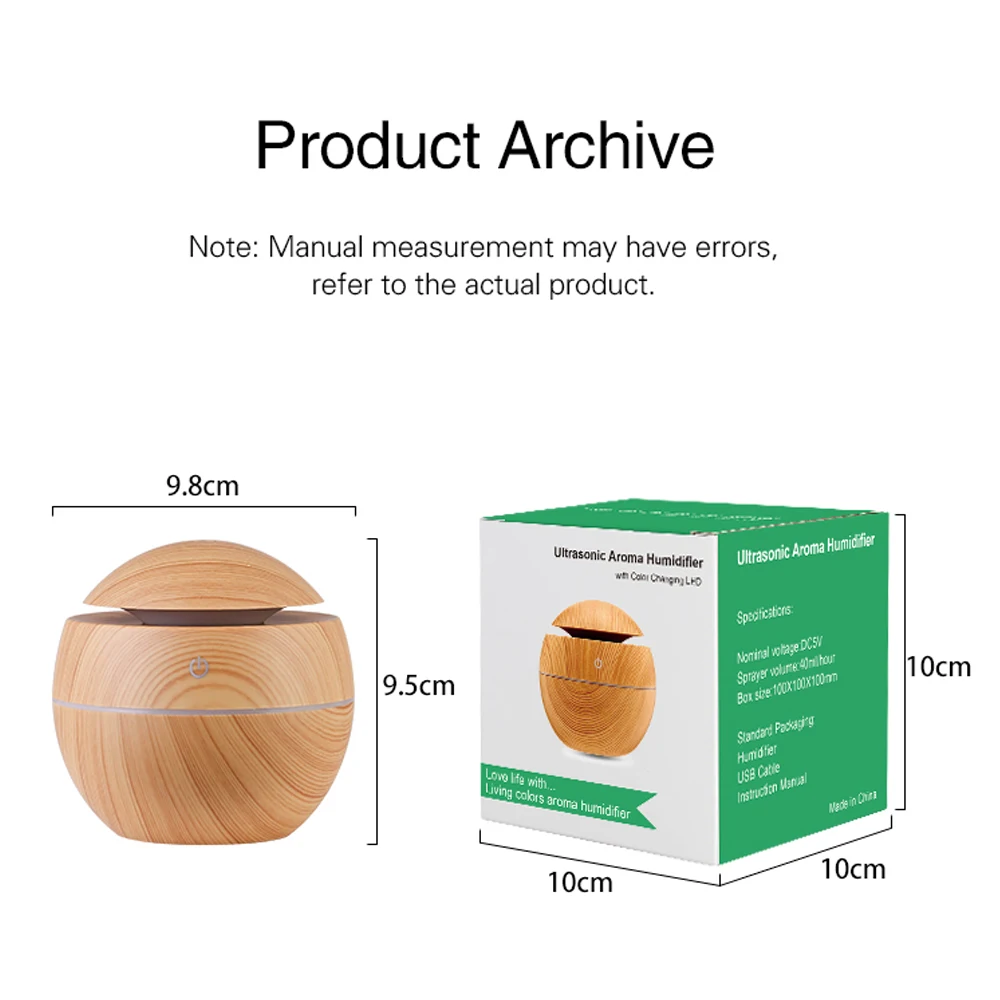 

Mini Air Humidifier Ultrasonic USB Aroma Diffuser Wood Grain LED Night Light Electric Essential Oil Diffuser Aromatherapy Home