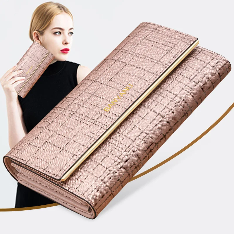 Women Fashion Genuine Leather Wallet Women's Long Luxury Brand Solid Purse Female Clutch Ladies Real Card Holder Wallets | Багаж и