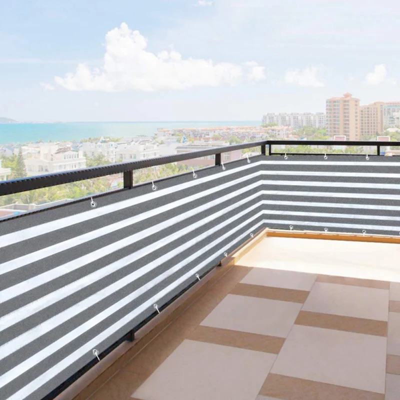 

Home Balcony Privacy Screen with Grommets Fence Deck Shade Sail Yard Cover UV Sunblock Wind Child Safe Protection Summer Supply