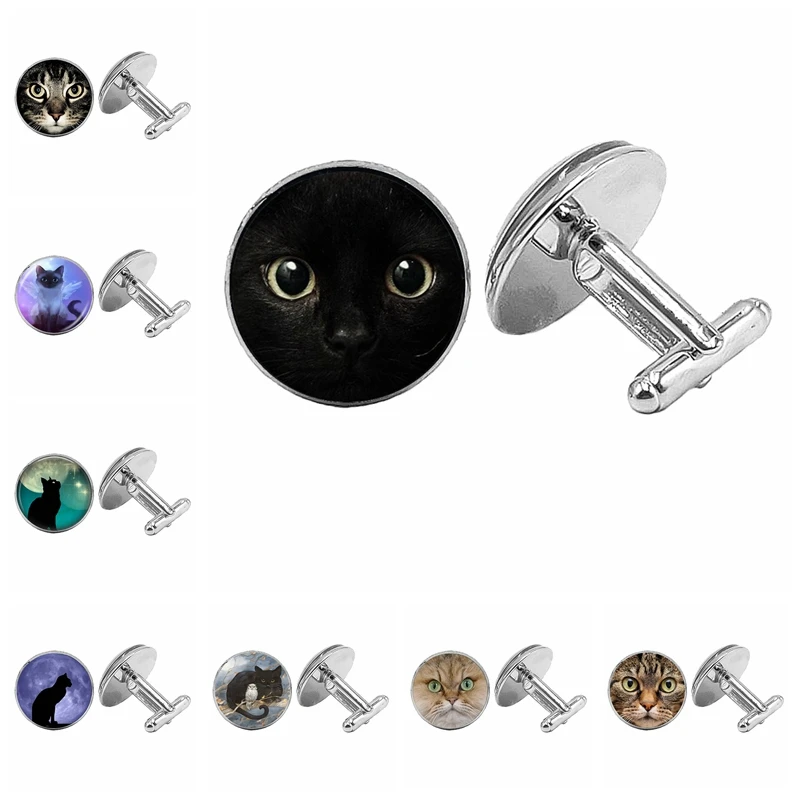 Горячее предложение! Распродажа! 2019 новые милые черные запонки с котами