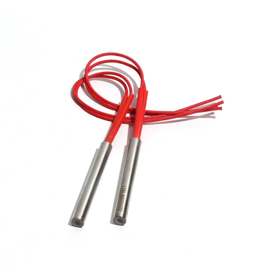 

10PCS 10mm 80~95mm 201SUS Cylindrical Single Head Dual Electric Heating Pipe 110V/220V/380V 200W/220W Tubular Heater