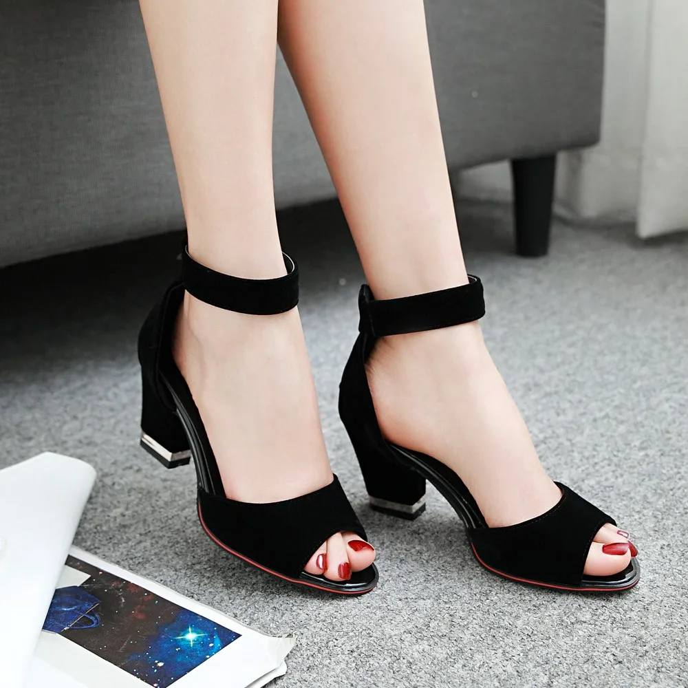 Высокие босоножки Женские туфли лодочки Новые модные из мягкой синтетической