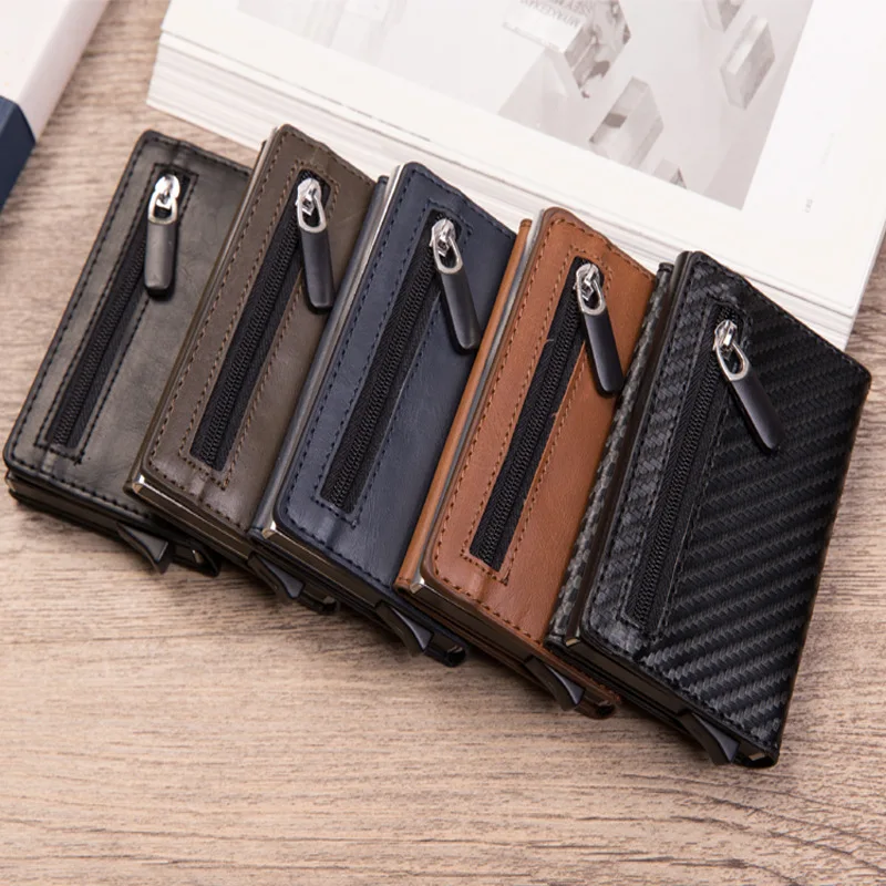 Dwts Rfid Id Card Holder Чехол для мужчин кожаный металлический кошелек мужской монет