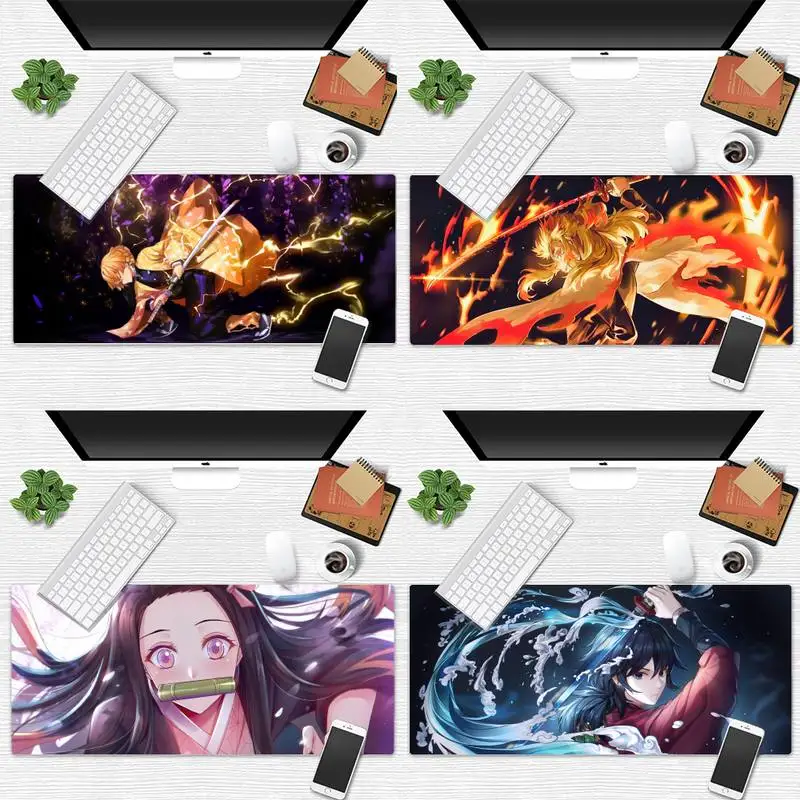 

Demon Slayer Kimetsu no Yaiba Anime Keyboards Mat Gaming mousepad Desk Table Gamer Large Mouse pad mats Non-slip Laptop Cushion