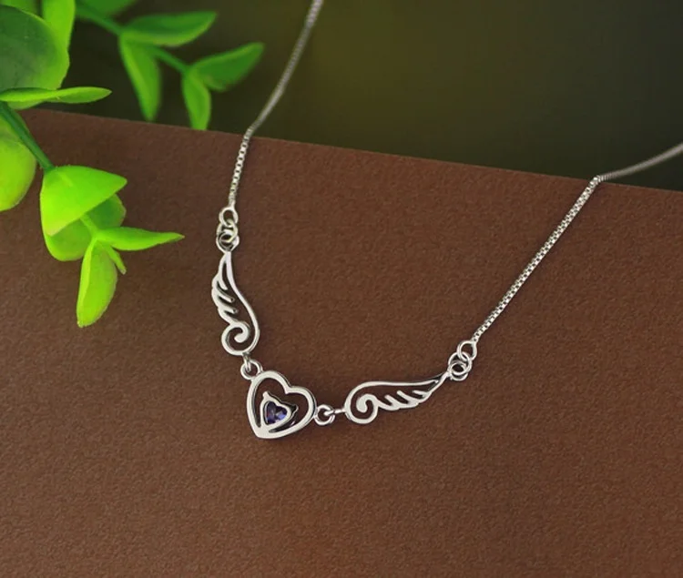 Женское ожерелье с подвеской в виде ангелов мечты крыльев любви сердца подарок