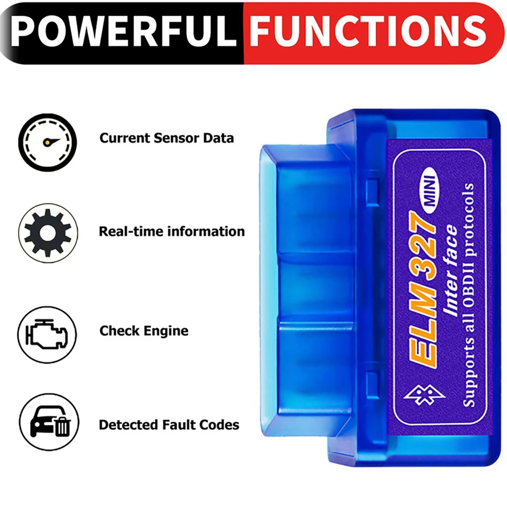 2019 Мини ELM327 Bluetooth V2.1 V1.5 OBD2 автомобильный диагностический инструмент для