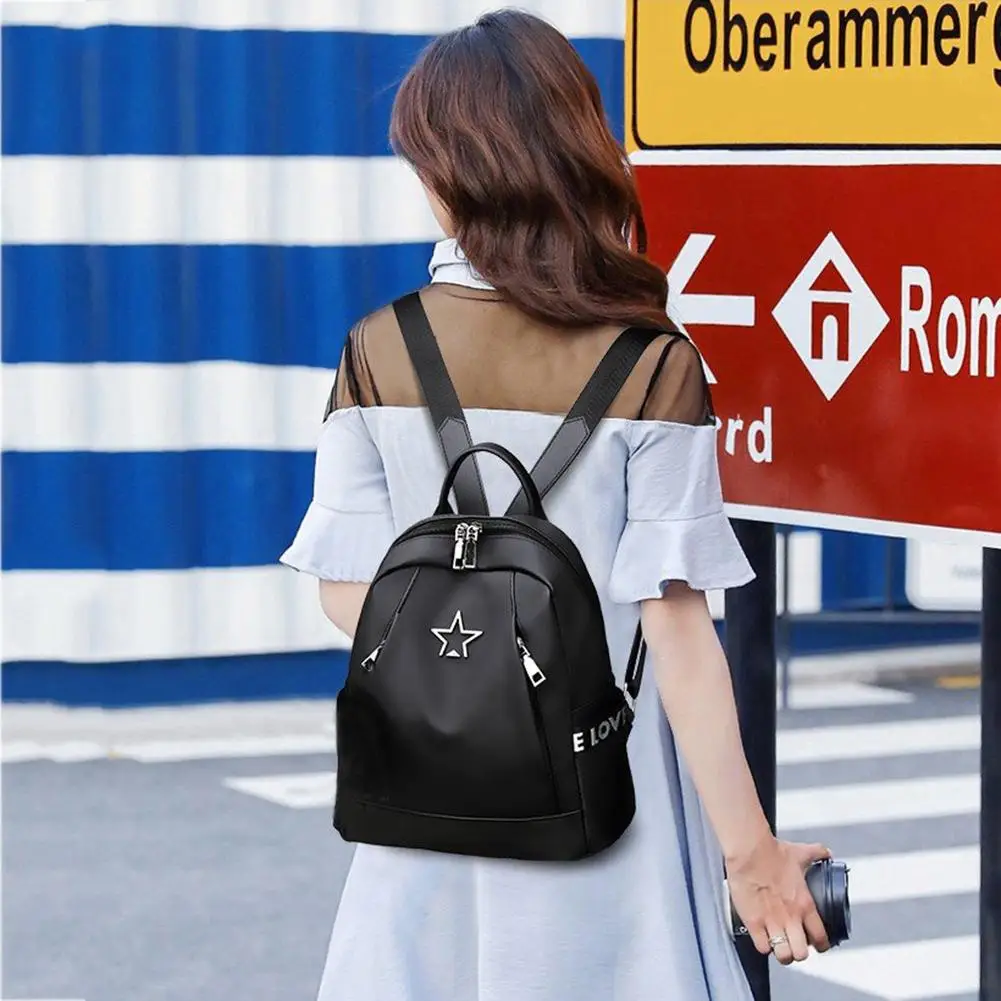 

New Fashion Backpacks Casual Star School Bags Women Girls Zipper Shoulder Backpack Waterproof Knapsack Leisure Daily Shopping