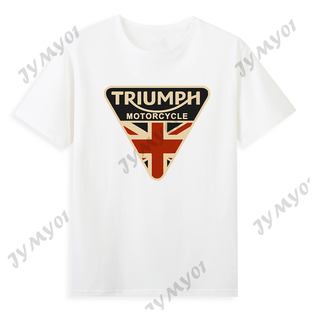 

Top Hot Sale Triumph T Shirt for Men Motorcycle Brand Logo Triangle Pattern T-shirt Luxury Designer Men's Clothing