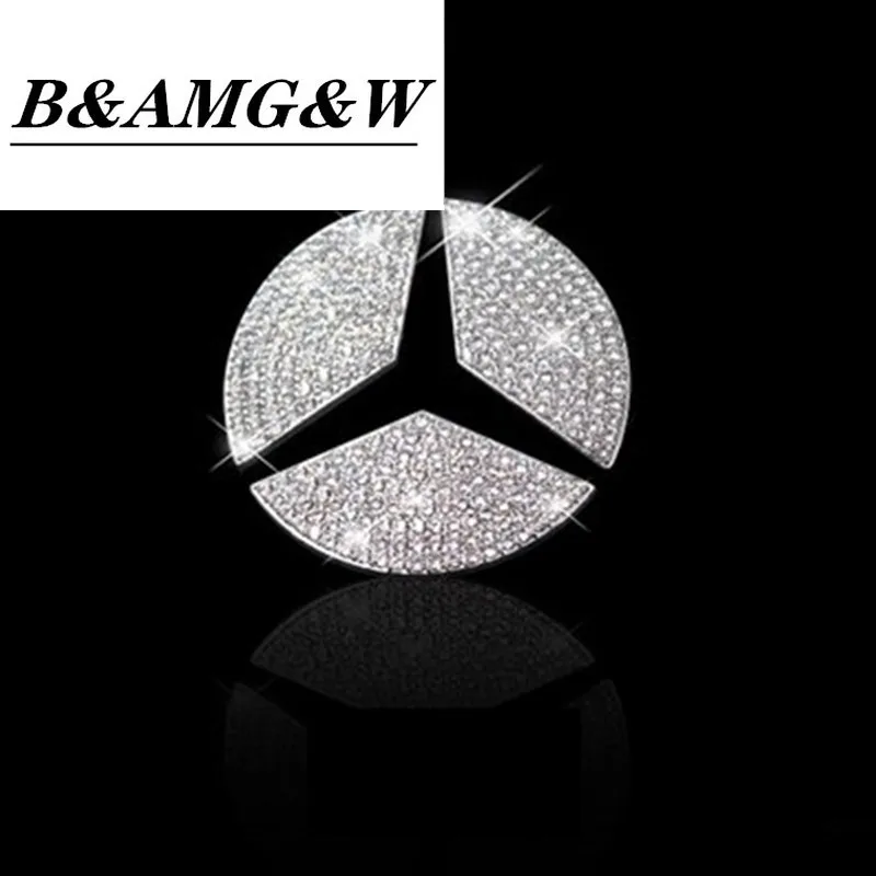 Автомобильная эмблема рулевого колеса 3D Стразы логотип наклейка с алмазным