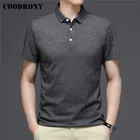 COODRONY брендовая деловая Повседневная рубашка поло с коротким рукавом, Мужская одежда, весенне-летние классические однотонные облегающие хлопковые топы C5156S
