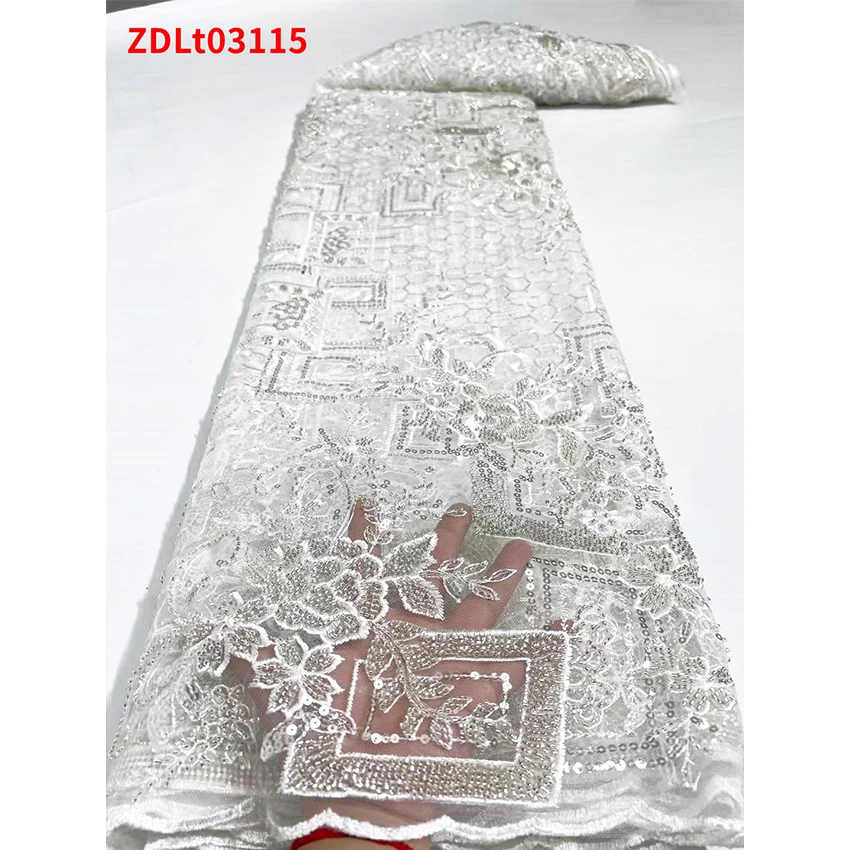 

Veritable Nigerian Sequin Lace Flower Style ​African French Tulle Fabric For Sewing Clothes ZDLd03112