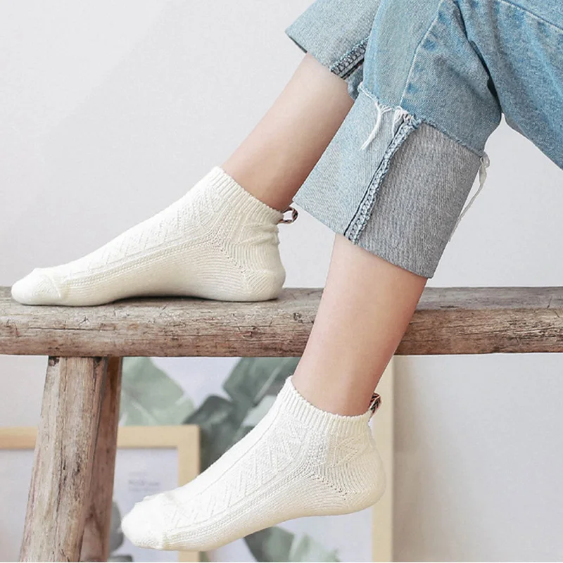 

Men Ankle Socks Autumn Winter Multi-Color All-match Unisex Ankle Sock Breathable Pure Color Cotton Couples warm Meias white sock