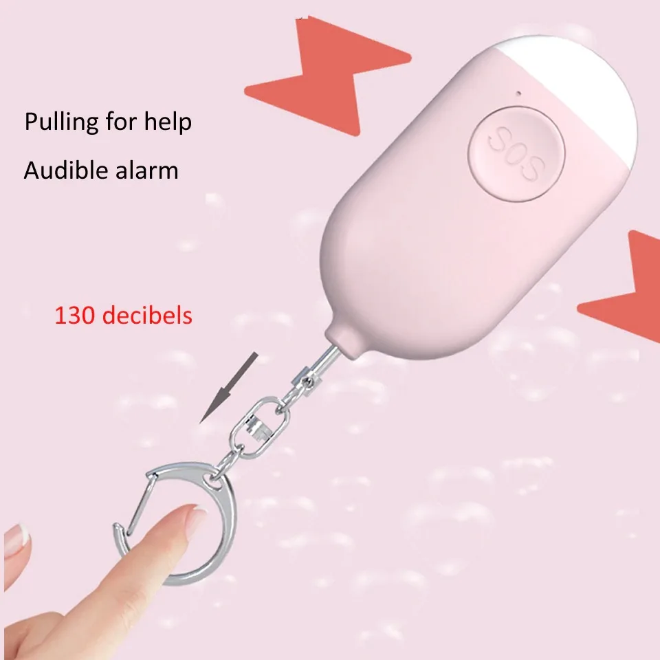 

Rechargeable Self Defense Alarm Security Protect Alert Scream Loud Emergency Alarm Keychain Personal Safety For Women Child