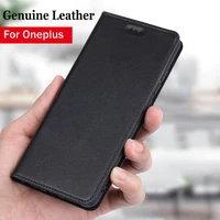 genuine leather flip case for oneplus 3 3t 5 5t 6 6t 7 7t 8t 9 pro nord 2 ce n10 n100 n200 phone cover case stand