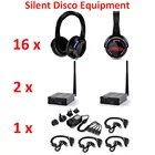 Наушники Сайлент диско вечерние Системы 16 шт. светодиодный мигающие наушники с 2 шт. 350 м передатчики-RF Беспроводной для iPod MP3 DJ музыки