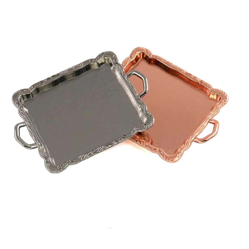 Миниатюрные аксессуары для кукольного домика миниатюрный металлический поднос