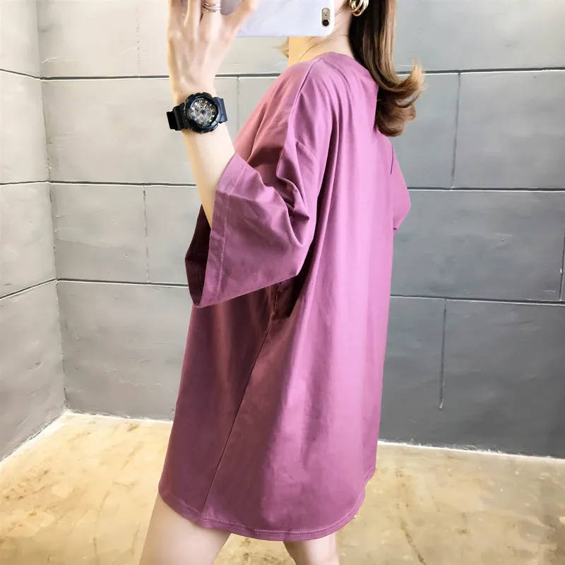 Футболка женская с круглым вырезом модная Свободная Повседневная рубашка