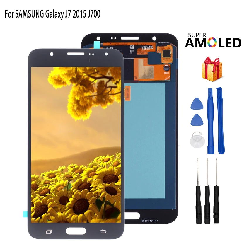AMOLED для SAMSUNG Galaxy J7 ЖК-дисплей J700 J700F J700H J700M сенсорный экран дигитайзер Запасные части телефона инструменты