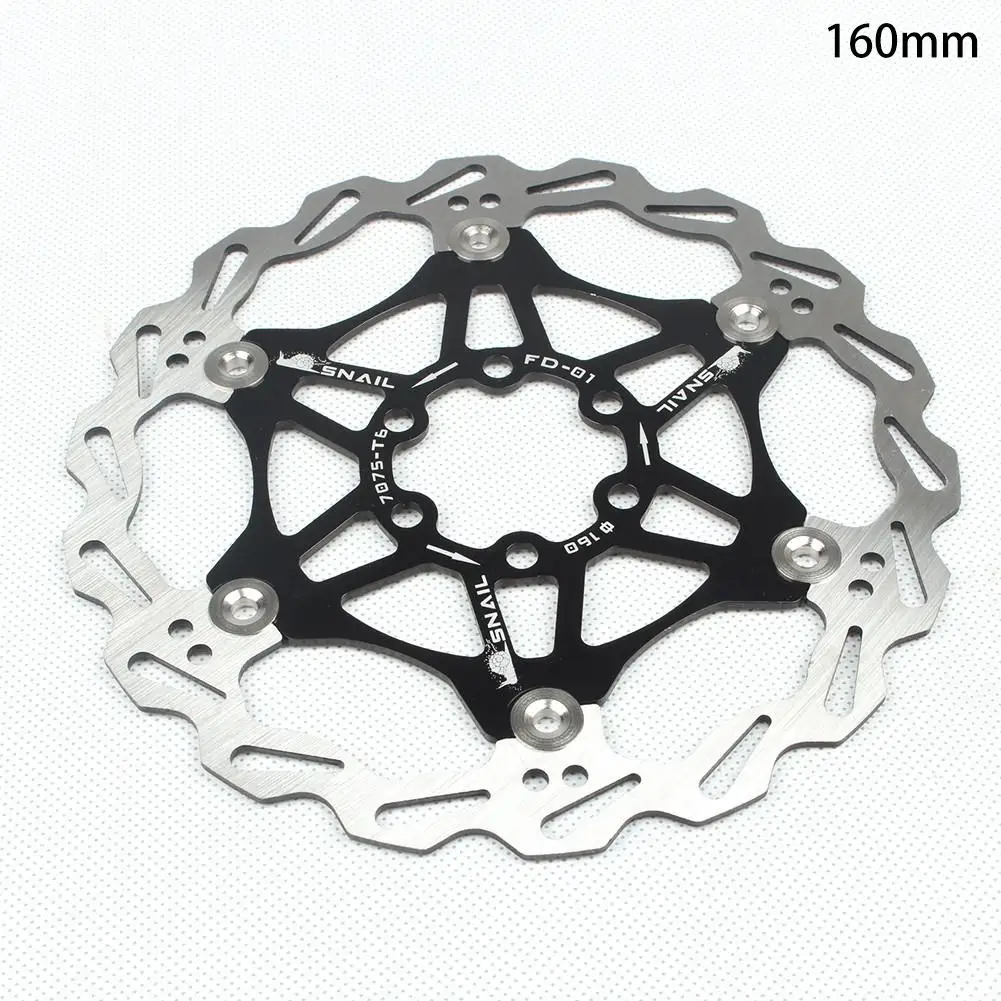 160mm black 160 мм/180 мм/203 мм велосипедный Дисковый Тормоз MTB DH тормоза плавающие дисковые роторы гидрические тормозные колодки поплавковые роторы части велосипеда езда 4 - Цвет: 160mm black