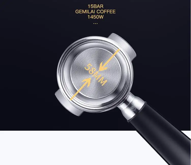 

GEMILAI CRM3605 household coffee machine home Italian semi-automatic 15bar pump steam esspress milk foamo cafe stainless steel