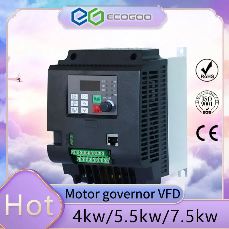 

VFD 380 4 кВт для Испании, частотно-регулируемый привод, 3-фазный контроллер скорости, Инверторный двигатель, VFD инвертор