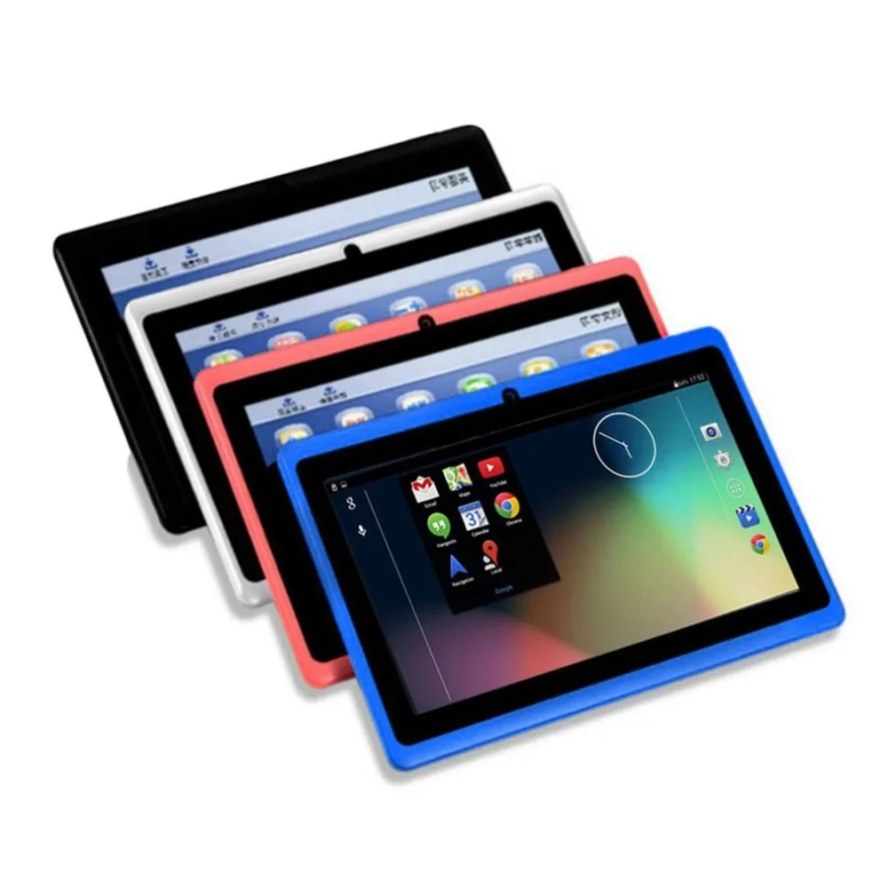 Планшет 7 дюймов Android TFT дисплей HD 1080P 1024x600 четырехъядерный детский подарок планшет Bluetooth Wifi 512 Мб+ 8 Гб игры планшеты с двойной камерой